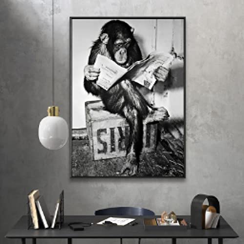 Affiche singe drôle journal pour une ambiance joyeuse et insolite chez soi