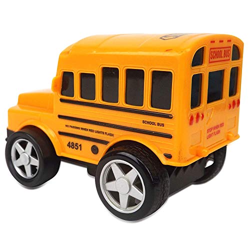12 Pack In Box Chubby School Bus Model Toys - 4 Inches Classic Long Nose Friction Powered 360 Rotation Vehicles - Ideal Gift, Party Favors For Kids (1 Dozen) #TOP3