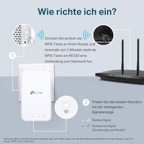 TP-Link RE330 WLAN Verstärker Repeater | EasyMesh | bis zu 1,2 Gbit/s – Ansicht 5