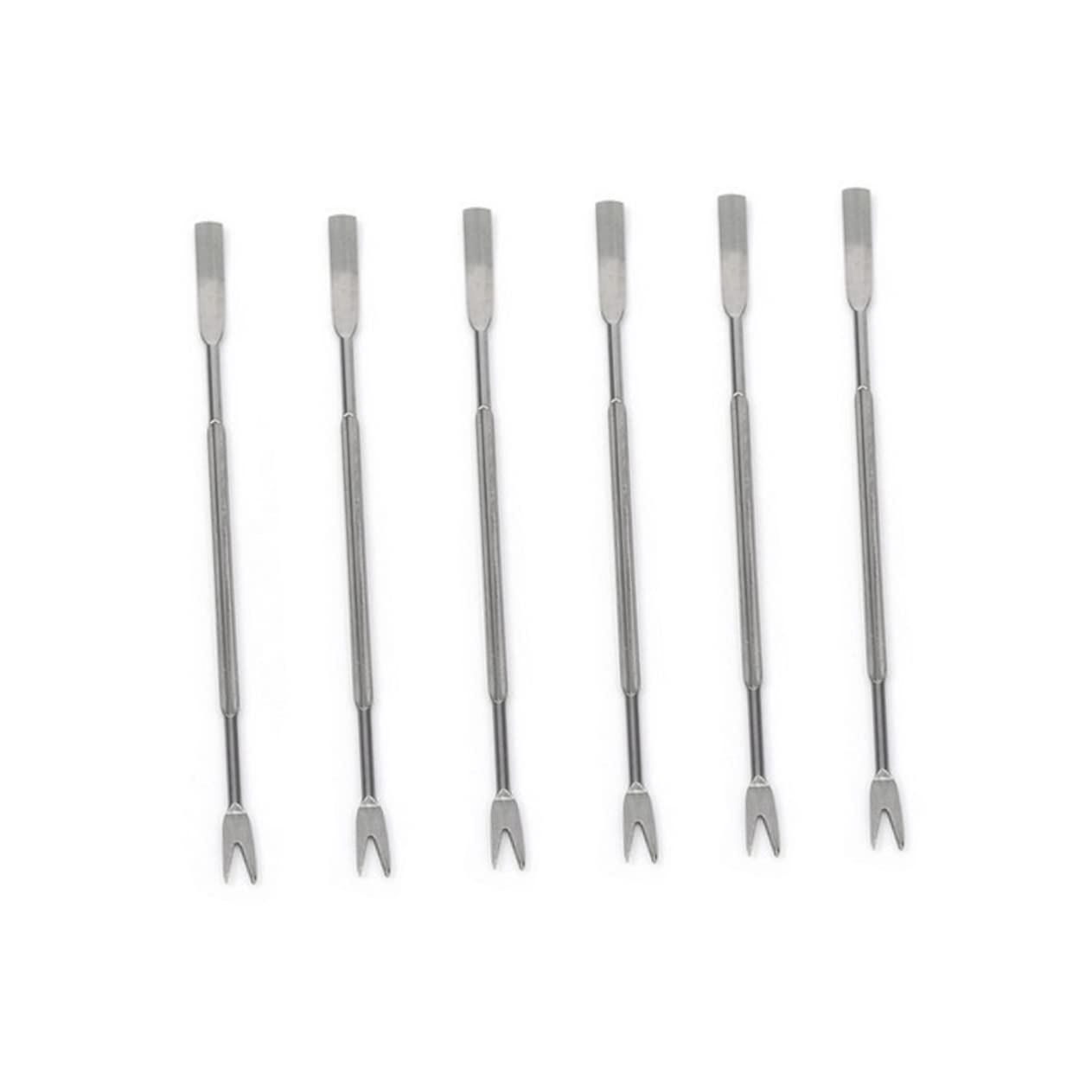 Juego de Herramientas para Mariscos 12 Piezas de Acero Inoxidable | 6 Abridores de Langostas y 6 Tenedores, Diseño Ergonómico, Resistente de Aleación de Zinc para Casa