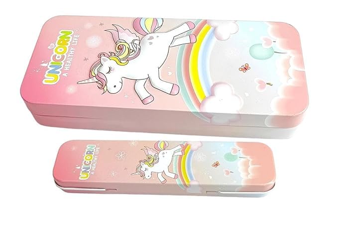 TERA 13 Pencil Box for Kids (1 pcs) Cartoon Pencil Box for Girl & Boys 2 in 1 Pencil Box for Kids Double Layer Metal Pencil Case, Stationary Organizer for Kids Return Gifts (Unicorn) (B0CVGT6J61) Amazon Price History, Amazon Price Tracker