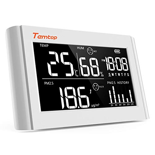 Temtop P20 Digital Thermometer and Hygrometer PM2.5 Air Quality Monitor - White