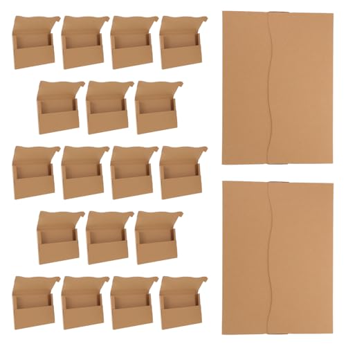 DIYEAH Scatola per Spedizione Dischi Vinile e Libri in Carta Kraft Ecologica 310x226x28mm Set 20 Pezzi, Resistente Agli Urti e Impilabile per Imballaggio e Stoccaggio Postale