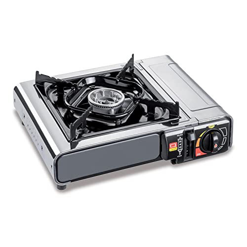 Kemper Campingkocher Smart 1 Flammig aus Edelstahl, Grau