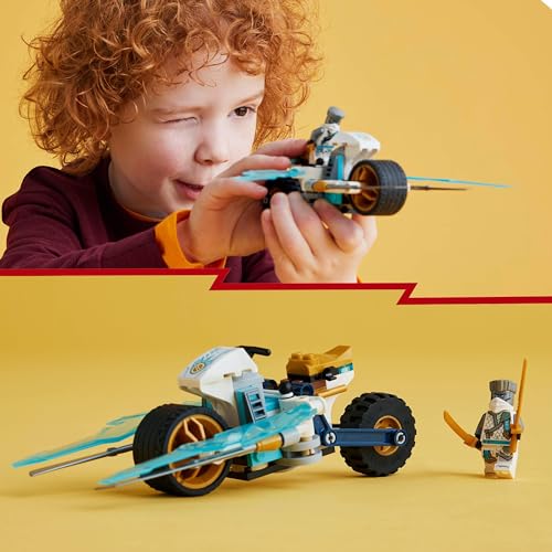 LEGO NINJAGO Zanes Eismotorrad, Ninja-Spielset mit 1 Minifigur, Action-Spielzeug, baubares kleines Fahrzeug für Kinder, Geschenk für Jungen und Mädchen ab 7 Jahren 71816