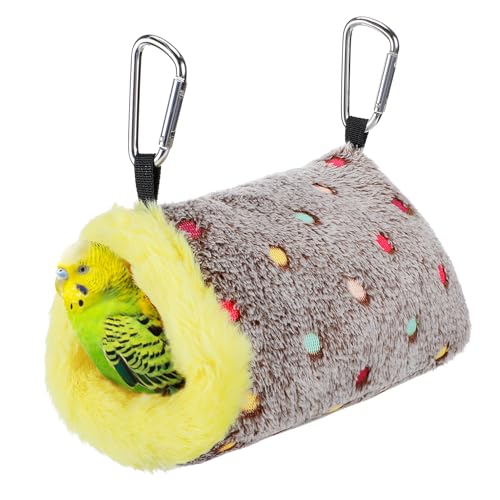 MEWTOGO Small Warm Bird Nest House - Cozy Bird Bed for Cage with Mat, Hanging Hammock Shed Hideaway Hut for Lovebirds Lineolated Parakeets Canaries Zebra Finches Society Finches Parrotlets