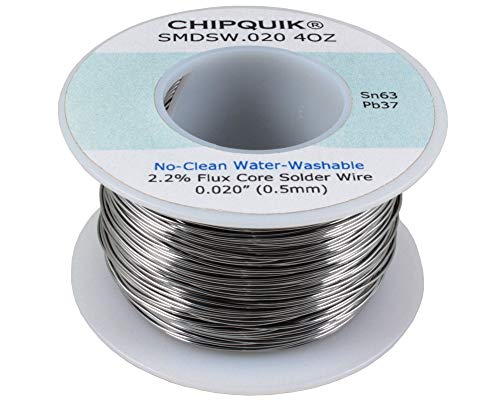 Chip Quik SMDSW.020 4OZ Solder Wire 63/37 Tin/Lead no-clean .020 4oz.