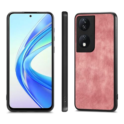 Rfvzubemok Compatible with Oppo A78 5G (Not 4G) Case,Compatible with Oppo A58 5G (Not 4G) (PU+TPU) Lens Protection Phone Cover Pink