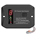 Zkmiles R501 RV Propane Gas Detector for Motor Home, Travel Trailer, Van Camper and Truck Camper, LP Gas Leak Monitor, Audible and Visual Alarm,DC 12V, Black