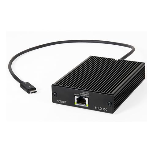 Image of Sonnet Technologies Solo 10G Thunderbolt 3 to 10GBASE-T Ethernet Fanless Adapter (SOLO10G-TB3)