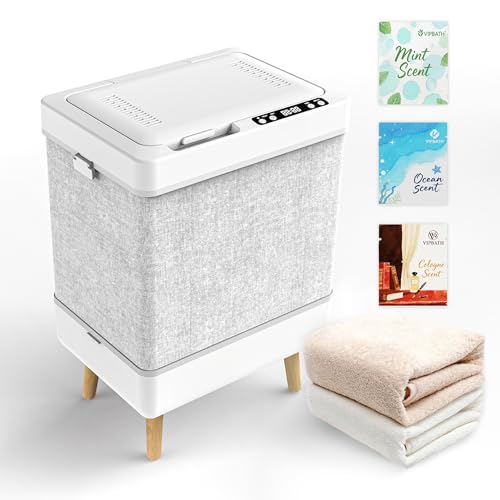 VIPBATH 35L Foldable Towel Warmer Bucket, Fits 3 Large Towels or 2 Robes, Fast Heating, One-Piece Space-Saving Design, High-Temperature Indicator, ETL Certified