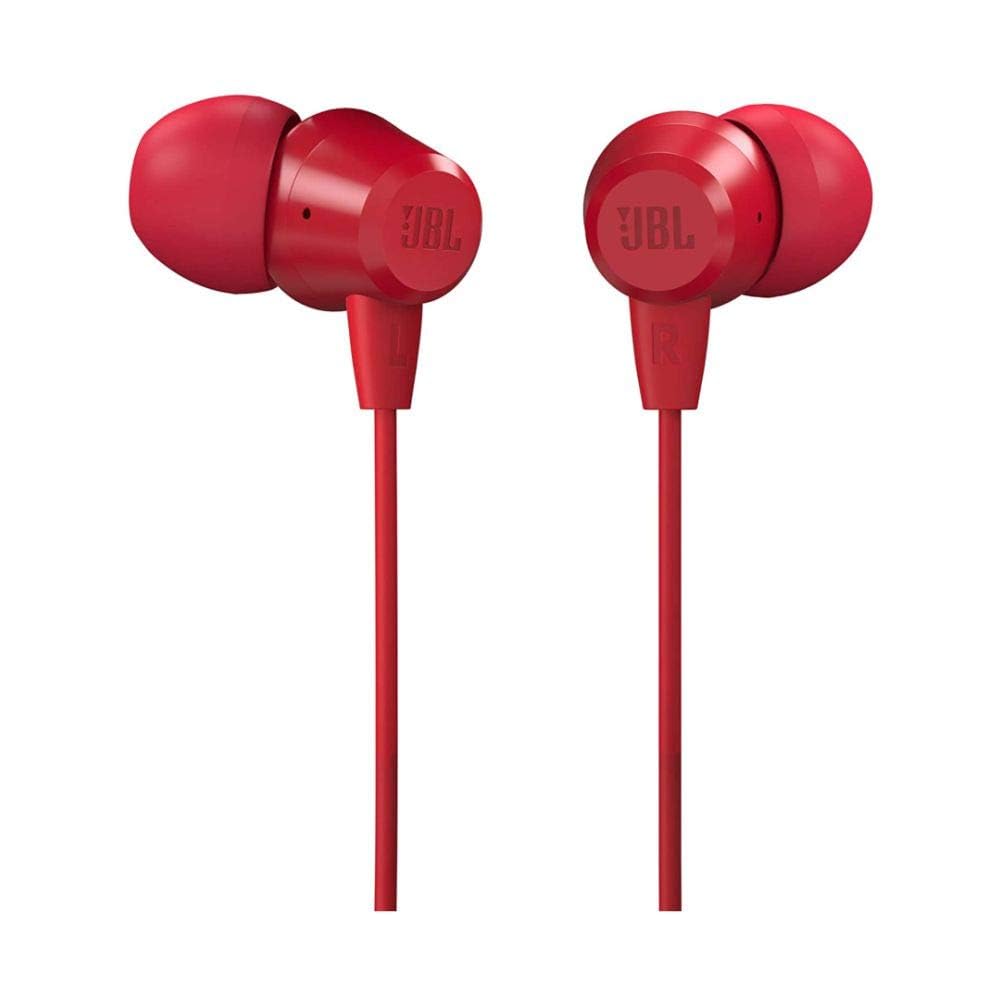 JBL C50HI Wired In-Ear Earphones with Mic – Red