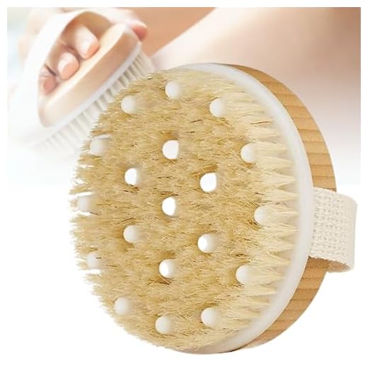 BEE VIBES Cepillo Corporal para Masaje Exfoliante de Baño de Cerdas Naturales para Eliminar las Toxinas de la Piel Muerta para Cuerpo Seco; Ayuda al Tratamiento de Celulitis y Mejora las Funciones Linfáticas; Exfolia y Estimula la Circulación Sanguínea Durante la Ducha.