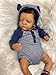 Anano 19 Inch Realistic Silicone Reborn Baby Dolls Black Boy Toddler Mixed Race African American Boy Reborn Doll Gift Biracial Baby Doll with Soft Hair for Kids 3+