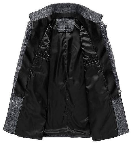 Image of chouyatou Men's Winter Stylish Wool Blend Single Breasted Military Peacoat