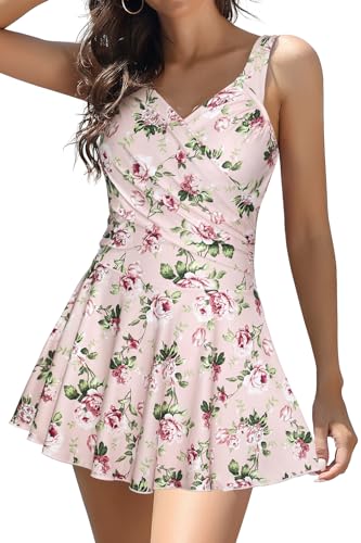 Maillot de bain pour femme grande taille robe gainante une pièce en V