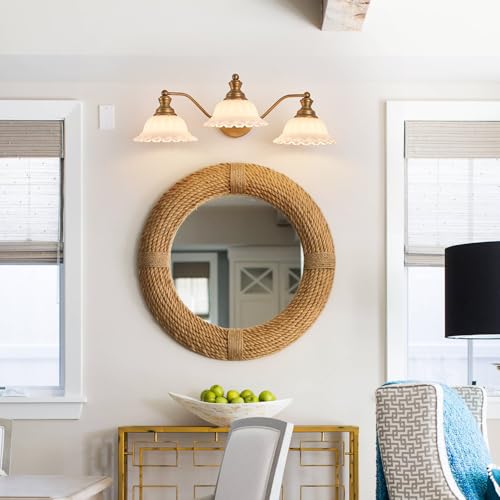 Image of XIEDUN Bathroom Vanity Light White 3 Light Bathroom Light Fixtures