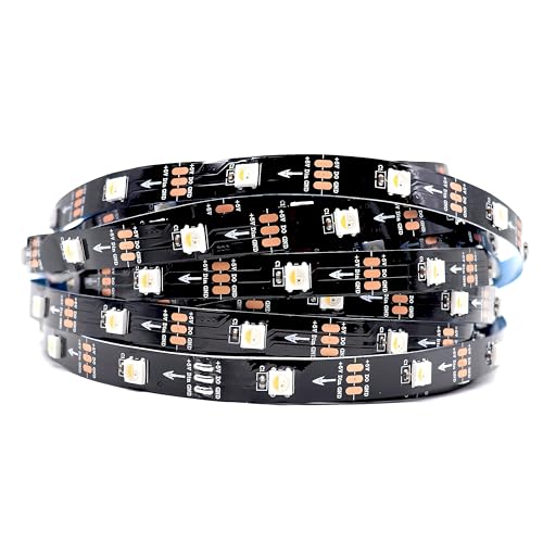 Image of DC5V SK6812 (Similar WS2812B) RGBW RGB+Neutral White 30leds /Pixels /m LED Strip light Individually Addressable 4Color in 1LED Non-Waterproof (16.4ft(5m) 150leds, IP30) (No Adapter or Controller)