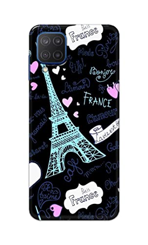 Image of PRINTFIDAA Lovers Famous Place Eiffel Tower in Paris Printed Designer Hard Back Case Cover for Samsung Galaxy A12 / M12 / F12 -(RP) MVN1003