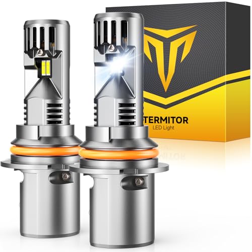 Image of Termitor 9007 /HB5 Light Bulbs 50000LM 900% Brighter High /Low Beam 6500K White Super Bright, 1:1 9007 Mini Size Fog Light with Cooling Fan, Plug & Play, Canbus Ready, IP68 Waterproof, Pack of 2.