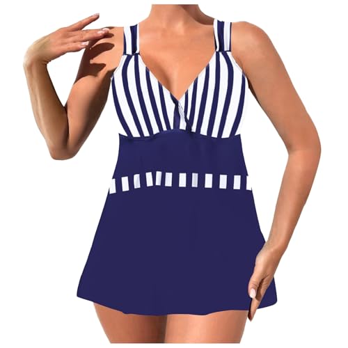 Generisch 2026 Bañadores Tankini Mujer 2 Piezas Trajes de Baño Traje de Baño Traje de Baño de Playa Push Up, azul, 3XL