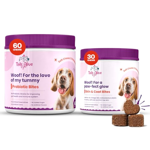 TailsAlive Probiotic Skin Coat Soft Chew Supplements for Dogs