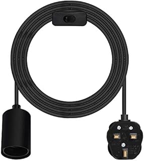 LEDGLE Plug in Pendant Light Cord Durable Hanging Lamp Kit, E27 Light Cord Kit Braided Extension Hanging Ceiling Light Fitting - UK Plug