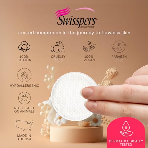 Swisspers R GRXCRS 0 Premium Exfoliating Rounds, 2 Distinct Raised Textured Surface, Cotton Facial Pads thumb #1