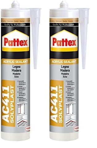 Pattex 1860127 Silicona AC 411, silicona acrílica para madera tipo roble, 300 ml (Paquete de 2)