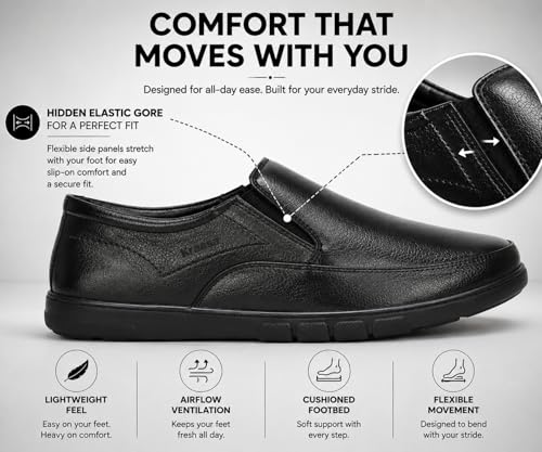 Image of Kraasa Brass Formal Shoes for Men | Vegan Leather Slip-On Office Shoes