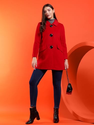 Image of KOTTY Womens Cotton Blend Standard Length Elegant Style Coat - Classic Style with Modern Detailing