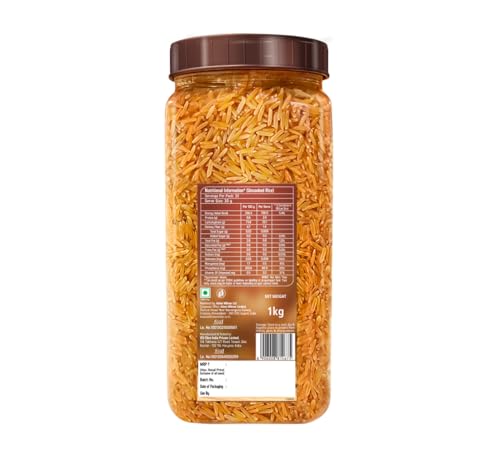 Image of Kohinoor Brown Authentic Basmati Rice, 1 Kg Jar | Long Grain Rice with Rich Aroma | Nutritious & Healthy (Pack of 3)