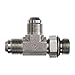 Brennan Industries 6804-08-10-08-NWO-FG Forged Steel Run Tee Tube Fitting, 3/4"-16 SAE x 7/8"-14 SAE ORB x 3/4"-16 SAE Thread, 1/2" Male JIC x 1/2" Male Adjustable O-Ring Boss x 1/2" Male JIC