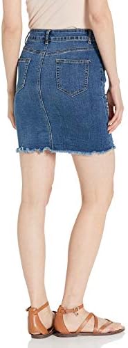 CG JEANS Women's Denim Skirt for Juniors Ripped Distressed Fringe Hem Cute and Sexy