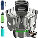 GORILLA GRIP Patent Pending Car Cup Holder Expander, Keeps Large Drink Cups Secure, Expands Fits Yeti, HydroFlask, Stanley 18 to 48oz Large Water Bottles, Coffee Mug, Adjustable Arms Insert, Gray