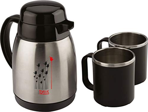 Image of Maple Trellis Splendor 400 Stainless Steel Coffee Gift Set-(Flask and Individual Cups)