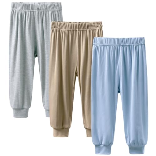 Boys Girls 3 Pack Summer Long Bloomers Harem Pants Kids Casual Loose Trousers Sweatpants