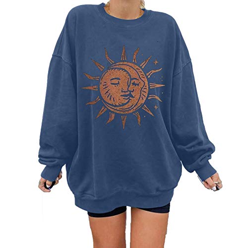 Aniywn Womens Sunflowers Print Sweatshirt Crewneck Sweatshirts Long Sleeve Oversize Boyfriends Pullovers Tunic Tops