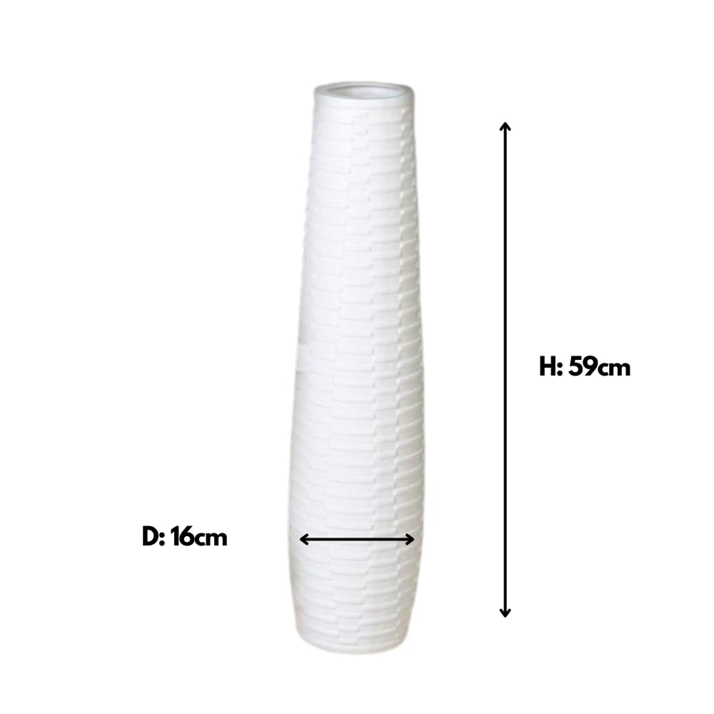 Casablanca Vase Catania Ker.weiß,H.59/D.16cm