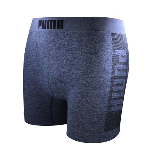 PUMA Cueca Boxer Performance Cós 40MM Microfibra Sem Costura Poliamida Masculino Adulto, Azul Mescla