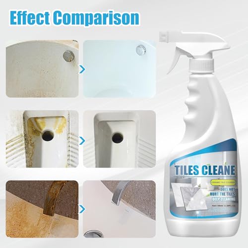 2 Stück Fliesenreiniger fliesenreiniger extra stark fugenreiniger bad Tile Cleaner Spray Geeignet zum Entfernen von Schmutz aus Küche Badezimmerwaschbecken Fliesenwänden