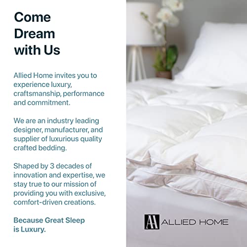 Allied Home Feather Bed Mattress Topper - 300 Tc Cotton Shell White Down Hotel Mattress Topper, Quilted Soft Down Mattress Topper, Multi-Layered Soft Mattress Topper - Twin Xl, 80” X 39” #TOP6