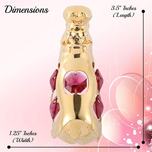 Matashi 24K Gold Plated & Crystal Studded Open Mouth Hippopotamus Ornament Collectibles Mini Hippo River Animal Figurine For Table Home Decoration, Christmas Tree Ornament - Great Gifts Idea #TOP2