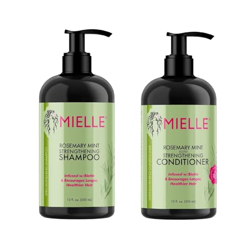 Mielle Rosemary Mint Biotin Infused Hair Growth Products for Stronger and Healthier Hair Shampoo and Conditioner Styling Set 2 Pieces