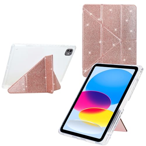 DayQiQiPu Custodia per Xiaomi Pad Pad 7 Pro 11.2 Pollici 2024 Supporto a Y Multi-Angolo Cover Ultra Sottile Guscio con Motivo Oro rosa Bling Porta Matita e Auto