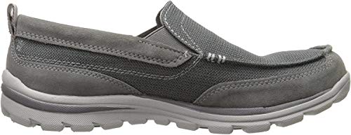 Skechers USA Men's Superior Milford Slip-On Loafer, Charcoal/Gray, 13 D US
