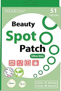 MEAROSA Hydrocolloid Ultra Thin Spot patch Invisible Patch 51 dots - Cover patch, Hydrocolloid Blemish Beauty Patch, Two Size, All skin type (51 Patches)