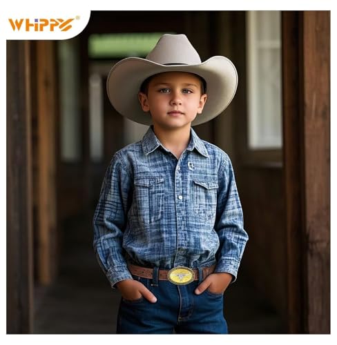 Kids Leather Belt Boys Girls Western Cowgirl Genuine Leather Belt for Jeans Dresses Gift - Adjustable Buckle4