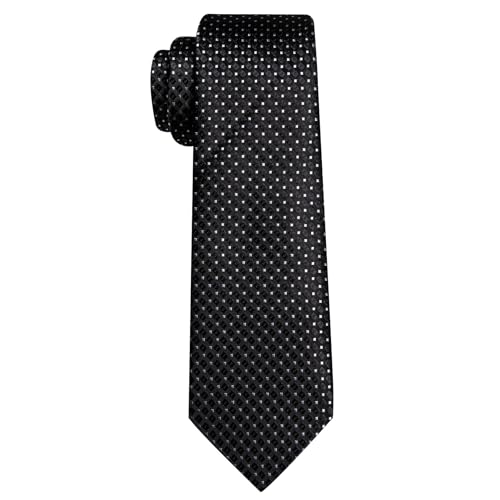 Image of YOHOWA Men Plaid /Striped Ties Set Silk Business Wedding Formal Fashion Necktie and Pocket Square Cufflinks Set