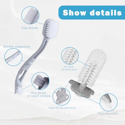 Image of 2 Pcs Turtle Brush, Turtle Shell Cleaning Brush with Suction Cup for Tank Remove Aquatic Mud Dirt Tortoises Back Scratches Brush Tortoise Supplies Promoting Shell Health for Red Eared Slider Turtle